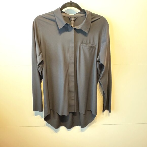 Athleta Urbanite Button Down Top in Black - Picture 2 of 7